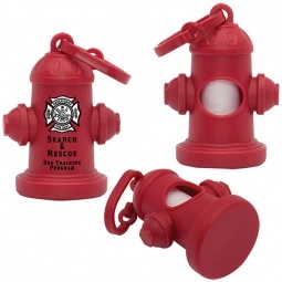 Red Pet Waste Bags w/ Fire Hydrant Promo Dispenser