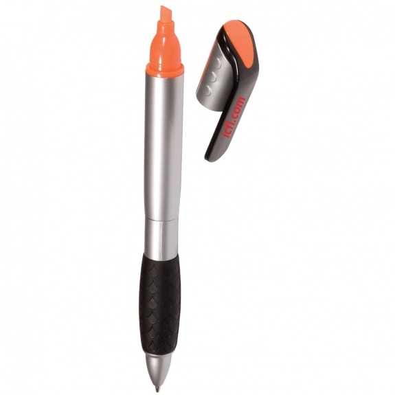 Orange - 2-in-1 Promotional Pen & Highlighter Combo