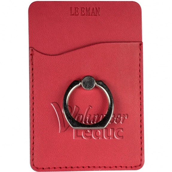 Red - LEEMAN NYC Custom Cell Phone Wallet w/ Ring Phone Stand