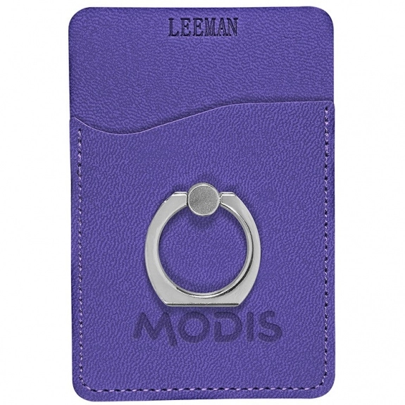 Purple LEEMAN NYC Custom Cell Phone Wallet w/ Ring Phone Stand