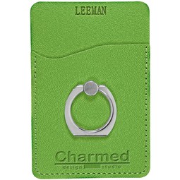 Lime Green LEEMAN NYC Tuscany Custom Cell Phone Wallet w/ Ring Phone Stand