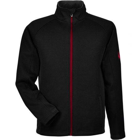 Black & Black/Red Spyder Constant Full-Zip Custom Sweater Fleece - Mens