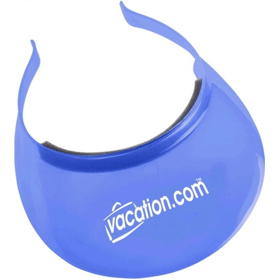 Trans. Blue Plastic Clip-On Promotional Comfort Visor