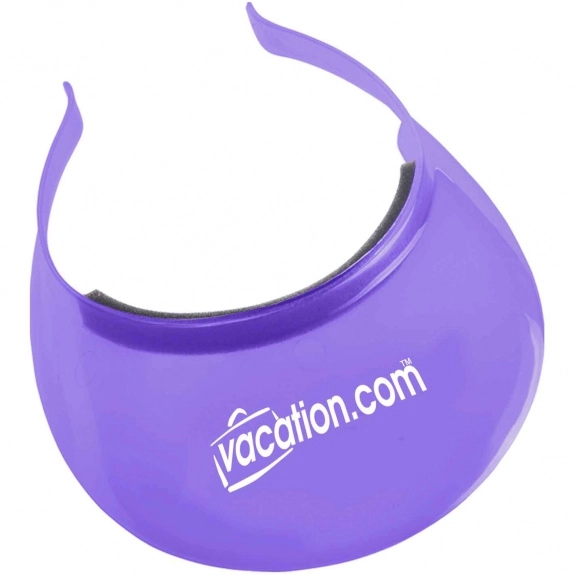 Trans. Purple Plastic Clip-On Promotional Comfort Visor