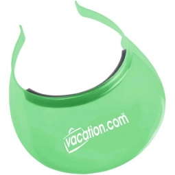 Trans. Green Plastic Clip-On Promotional Comfort Visor