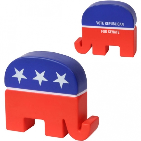 Red,White, & Blue Republican Elephant Promotional Stress Balls