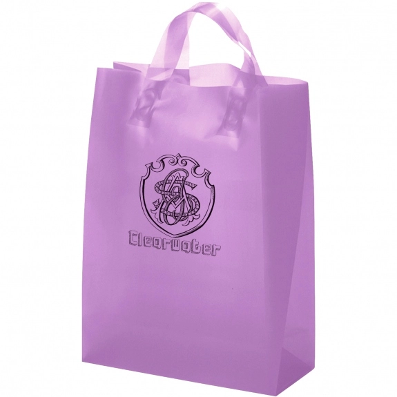 Lavender Translucent Frosted Soft Loop Promo Shopping Bag