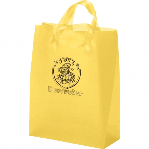 Yellow Translucent Frosted Soft Loop Promo Shopping Bag