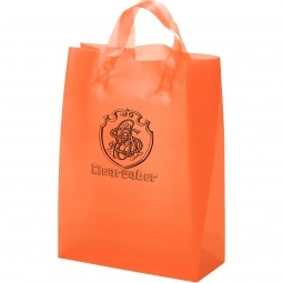 Tangerine Translucent Frosted Soft Loop Promo Shopping Bag