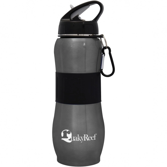 Charcoal Stainless Steel Sport Grip Promo Bottle - 28 oz.