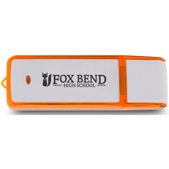 Orange Rectangle Translucent Accent Logo USB Drive - 16GB