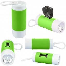 Lime Green Pet Waste Bags w/ Light Up Custom Dispenser