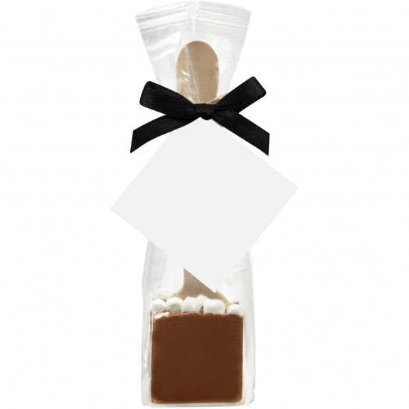 Black Full Color Custom Hot Chocolate On A Spoon w/ Marshmallows