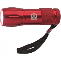 Red - Mini Aluminum COB Promo Flashlight w/ Strap