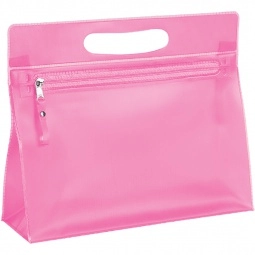 Pink - PVC Custom Vanity Bag w/ Die Cut Handle