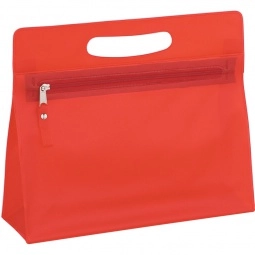 Red - PVC Custom Vanity Bag w/ Die Cut Handle