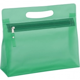 Green - PVC Custom Vanity Bag w/ Die Cut Handle