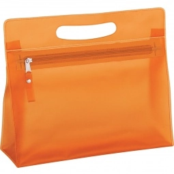 Orange - PVC Custom Vanity Bag w/ Die Cut Handle