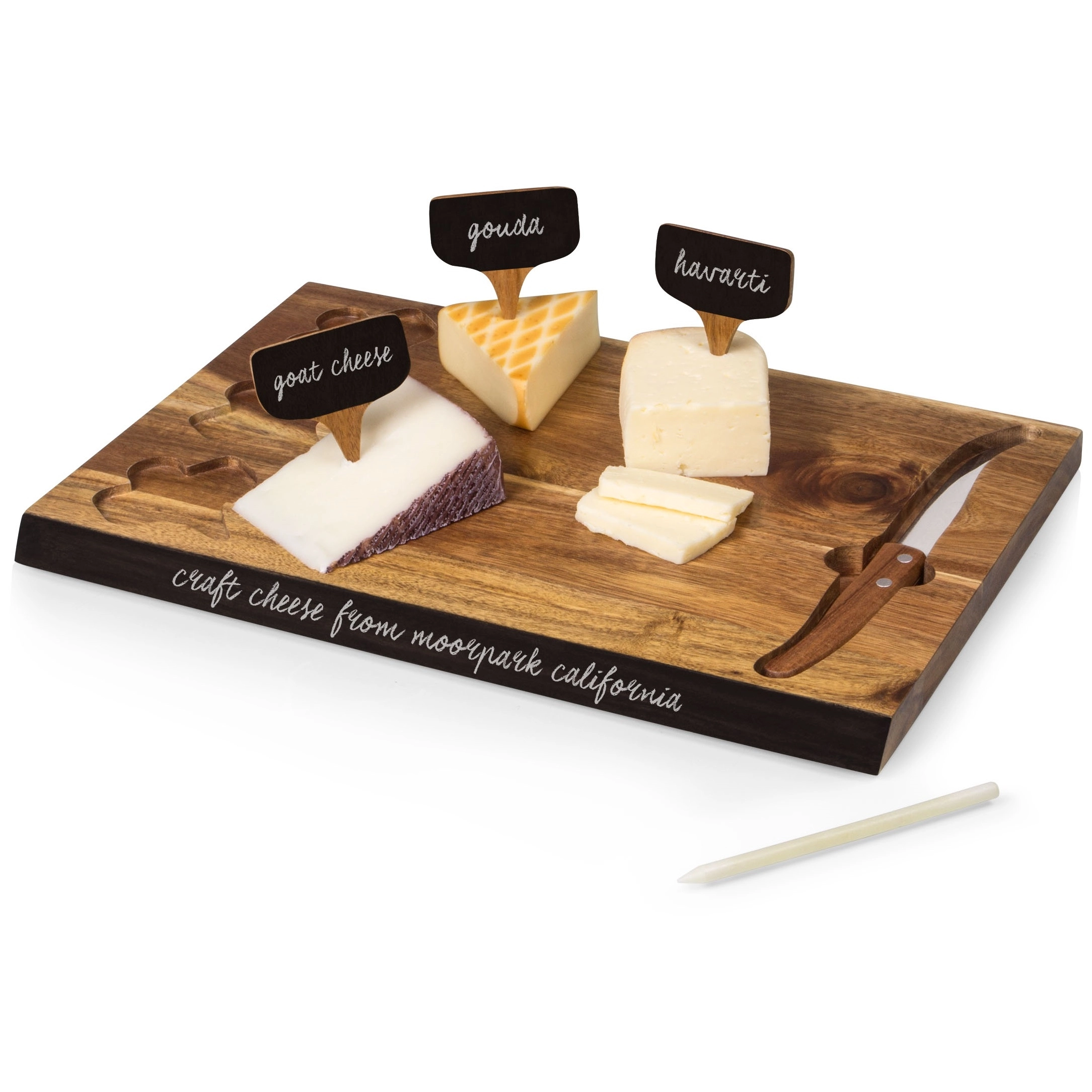 Picnic Time Delio Acacia Custom Cheese Board Promo Cheese Boards