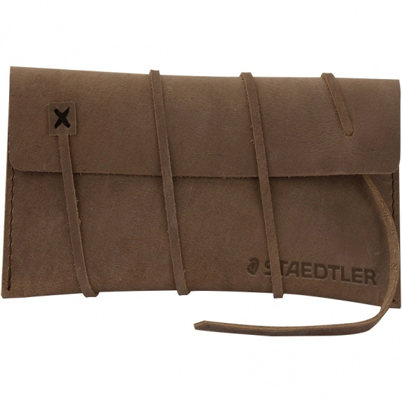 Distressed Brown Leather Amenities Custom Pouch