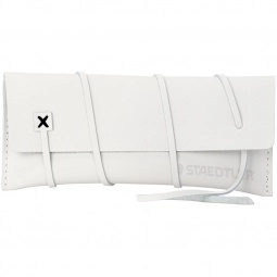 White Leather Amenities Custom Pouch