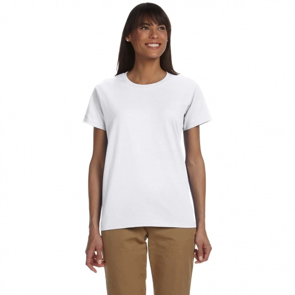 Model Gildan Ultra Cotton 6 oz. Custom T-Shirt - Women's - White