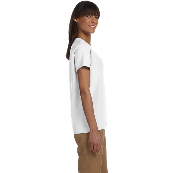 Side Gildan Ultra Cotton 6 oz. Custom T-Shirt - Women's - White