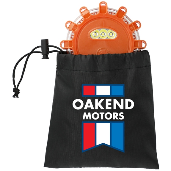 Orange LED Road Flare w/ Custom Logo Pouch