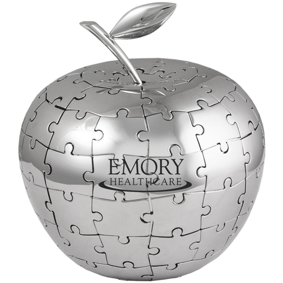 Silver Magnetic Apple-Shaped Branded Puzzle