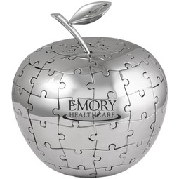 Silver Magnetic Apple-Shaped Branded Puzzle