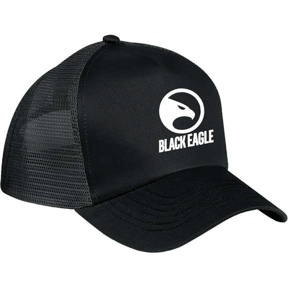 Black - 5-Panel Mesh Back Promotional Cap