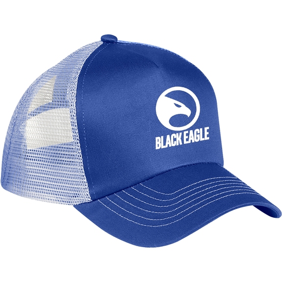 Royal Blue / White - 5-Panel Mesh Back Promotional Cap