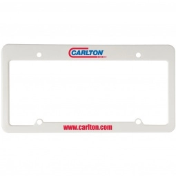 Solid White Custom License Plate Frame - 4 Holes/Straight Top