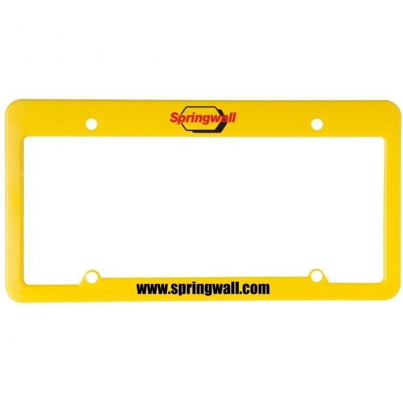 Solid Yellow Custom License Plate Frame - 4 Holes/Straight Top
