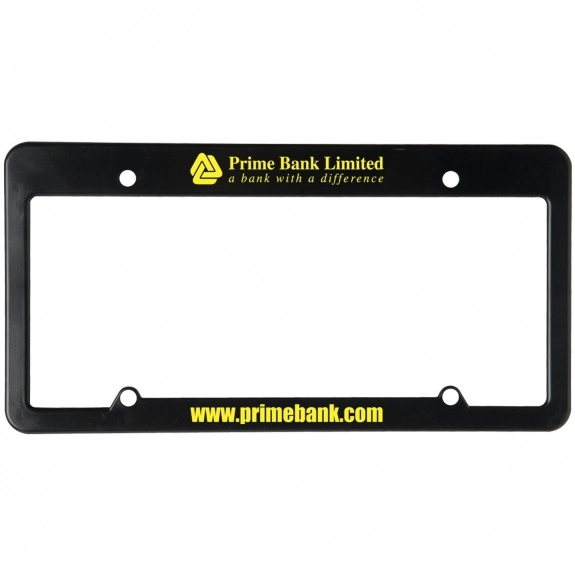 Solid Black Custom License Plate Frame - 4 Holes/Straight Top