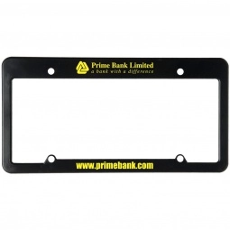 Solid Black Custom License Plate Frame - 4 Holes/Straight Top