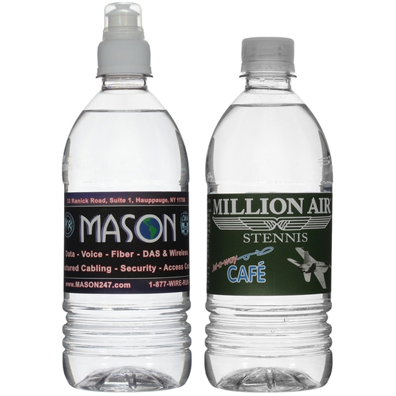 Clear Full Color Bottled Promotional Water - Half Liter - 16.9 oz.