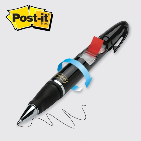 Black Custom Pen & Post-it Note Flag Combo