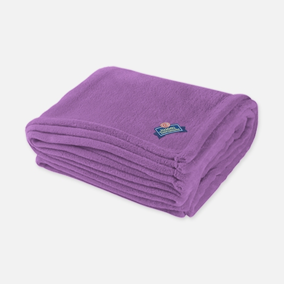 Purple - Chenille Embroidered Custom Blankets - 48" x 62"