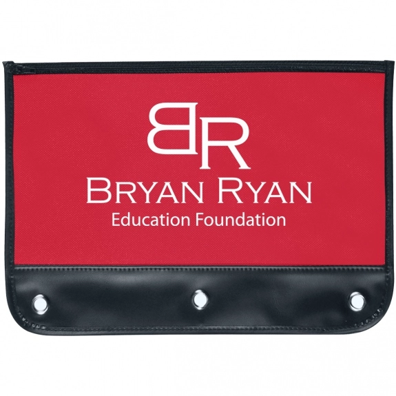 Red Zippered 3-Ring Logo Pencil Case