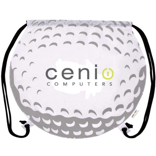 White GameTime! Personalized Golf Ball Drawstring Backpack