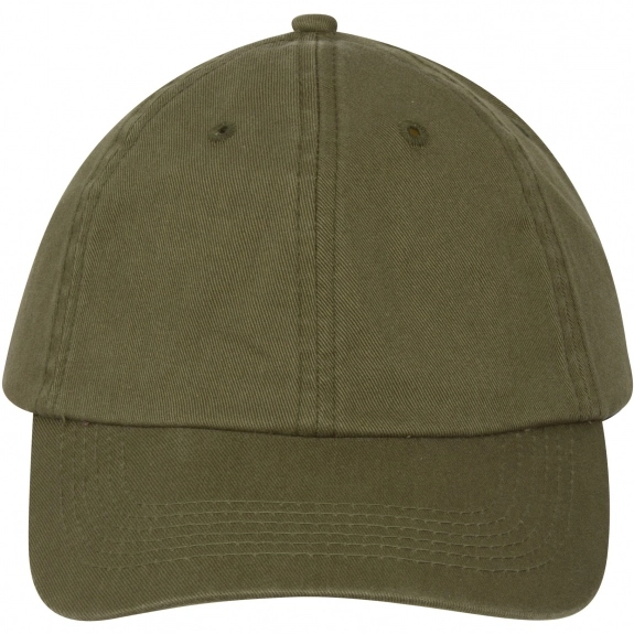 Olive 6-Panel Washed Chino Twill Unstructured Custom Cap