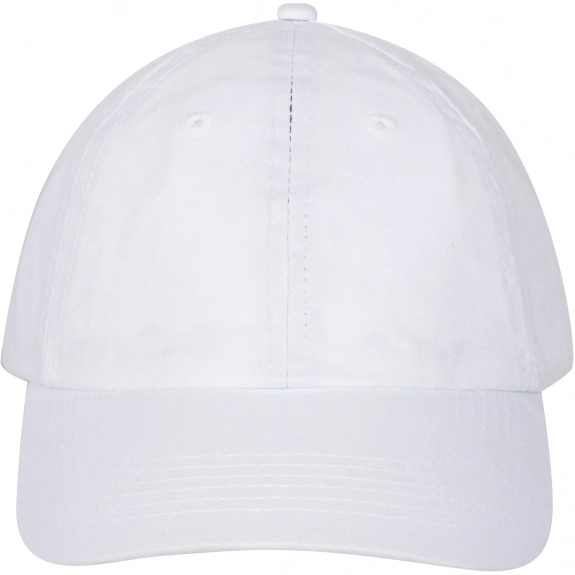White 6-Panel Washed Chino Twill Unstructured Custom Cap