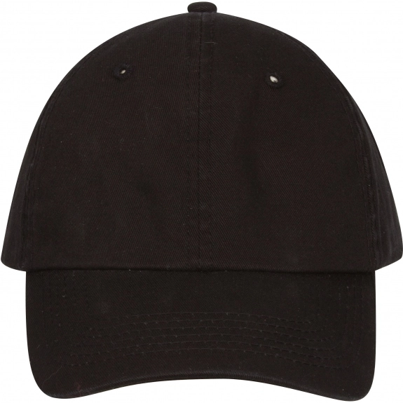 Black 6-Panel Washed Chino Twill Unstructured Custom Cap