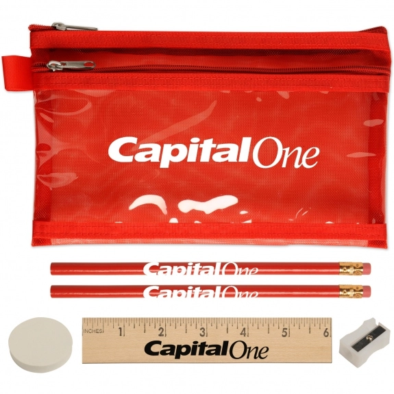 Red Deluxe Custom Pencil Case