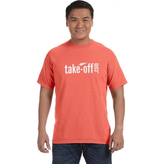 Bright Salmon Comfort Colors Garment Dyed Custom T-Shirts - Men's