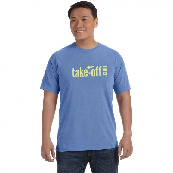 Flo Blue Comfort Colors Garment Dyed Custom T-Shirts - Men's
