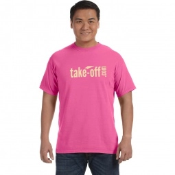 Neon Pink Comfort Colors Garment Dyed Custom T-Shirts - Men's