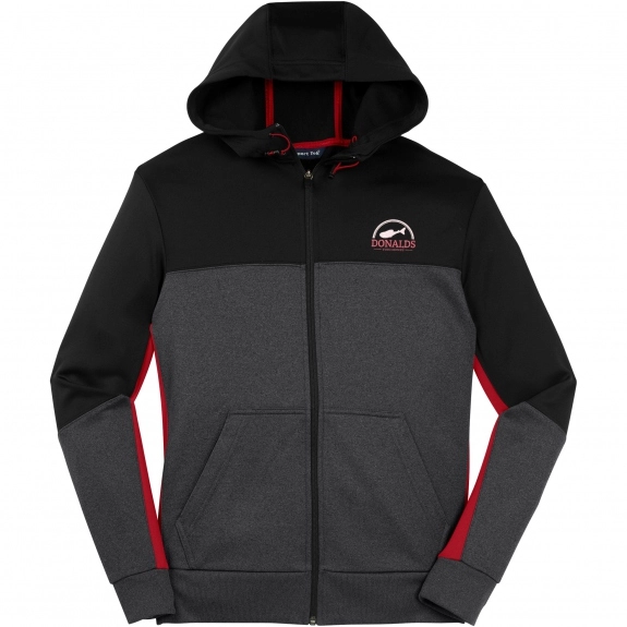 True Red Sport-Tek Colorblock Hooded Custom Jackets
