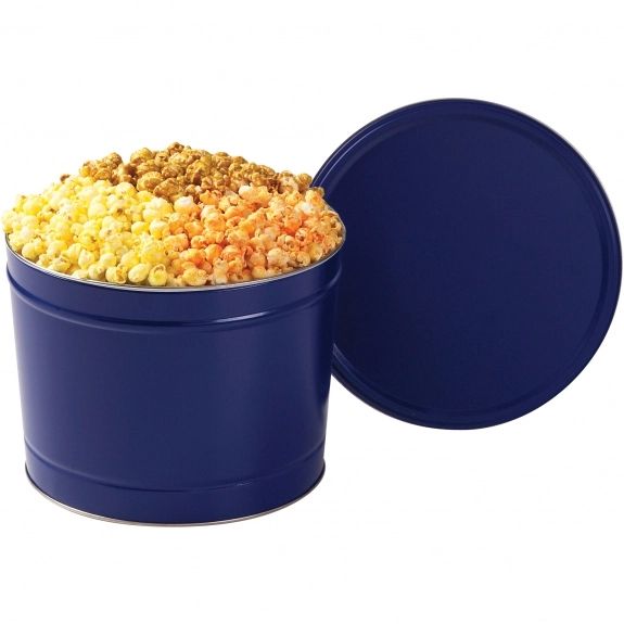 Blue 3-Way Gourmet Popcorn in Custom Tin